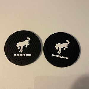 Bronco Car Cup Holder Coasters with logo set of 2 NWT